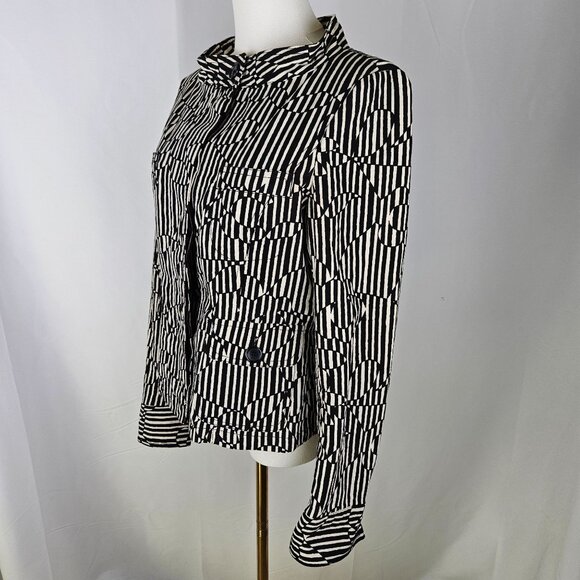 Max Mara Weekend Jacket Size 8 Black & White Geometric Print - Picture 4 of 14